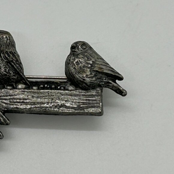 Pewter Bird Brooch M Bastian Vintage Pin 1999 Nature-Inspired Design - Picture 5 of 16